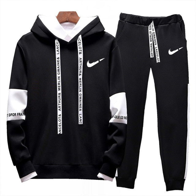 Brand Clothing Men's Casual Sweatshirts Pullover Cotton Men tracksuit Hoodies Two Piece +Pants Sport Shirts Autumn Winter Set