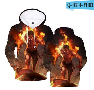 Aikooki Yellow And Blue 3D Fire autumn Men Sweatshirt Women Hoodies outwear Winter Handsome Hooded Male 3D Hoody hio hop clothes