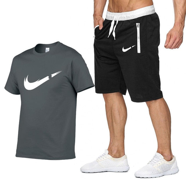 T Shirt+Shorts Sets Men Letter Printed Summer Suits Casual Tshirt Men Tracksuits Brand Clothing Streetwwar Tops Tees Set Male