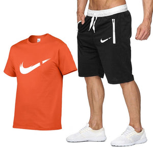 T Shirt+Shorts Sets Men Letter Printed Summer Suits Casual Tshirt Men Tracksuits Brand Clothing Streetwwar Tops Tees Set Male